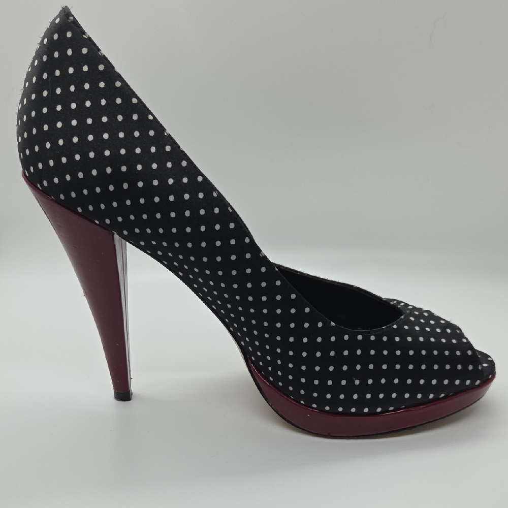 Stylish Black and White Polka Dot Heels
